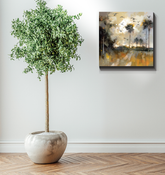 Sunrise Overlake Landscape Wrapped Canvas