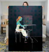 Floral Cascade Sherpa Blanket with vibrant flower design