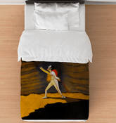 SurArt 107 Duvet Cover on a bed, showcasing its elegance and luxurious appeal.