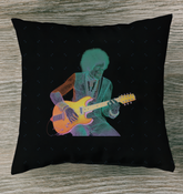 Sunflower Sway Outdoor Pillow on a patio chair