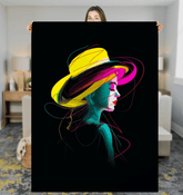 Futuristic Neon Glow Sherpa Blanket - Beyond T-shirts