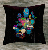 Blossom Dream Outdoor Pillow on Patio Bench