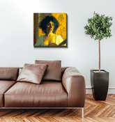 SurArt 83 Wrapped Canvas displayed in a bright living room, acting as a modern focal point.