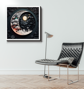 Wrapped canvas with harmonious wildlife imagery.