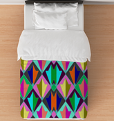 Mystic Serenity Art Nouveau Comforter - Twin on a neatly made bed.