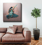 Close-up of Gardenia Dreams Wrapped Canvas featuring intricate gardenia artwork.