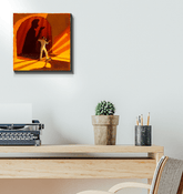 SurArt 96 Wrapped Canvas adding a touch of sophistication to a sleek living room interior.