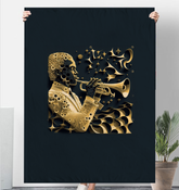 Vibrant Violin Volumes Sherpa Blanket