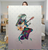 Wildflower Whimsy pattern on soft Sherpa blanket