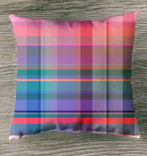 Cosmic Carnival Indoor Pillow showcased on a sofa, adding a touch of cosmic charm to the living room decor.