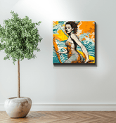 Surfing 5 30 Wrapped Canvas displayed on wall