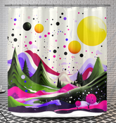 Majestic Moonlit Meadows Night Field Curtain