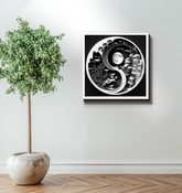 Wrapped canvas of scenic vista and lush valley.