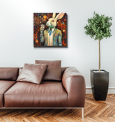 Bunny's Cozy Meadow Wrapped Canvas