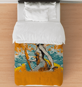 Chic Surfing 5 30 Duvet Cover showcasing a minimalist wave design for modern bedroom aesthetics.