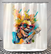 Accordion's Animated Aqua Shower Curtain