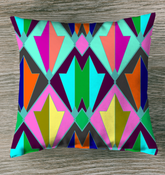 Whispering Vines Art Nouveau Indoor Pillow on a modern sofa