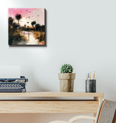 Tropical Paradise Landscape Wrapped Canvas