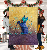 Cozy Kirigram Canyon Echoes Sherpa Blanket with artistic design.