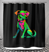 Transform your bathroom into a tranquil retreat with the Canine Serenity Shower Curtain, featuring serene dogs in peaceful poses.
