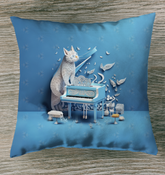 Outdoor pillow with Oriental Pagoda Paradise design.