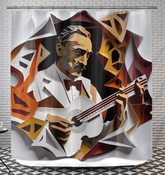 Elegant Symphony Splash shower curtain featuring vibrant splash patterns for stylish decor.