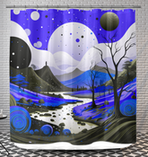 Whimsical Winter Wonderland Snowy Curtain