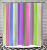 Bohemian Bliss Stripe Shower Curtain in Elegant Bathroom Setting