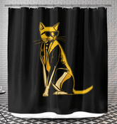 Curious Catscape Shower Curtain - Beyond T-shirts