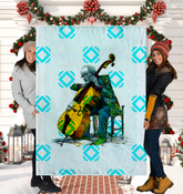 Colorful Rainbow Reverie throw blanket in living room