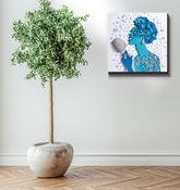 Colorful floral kaleidoscope art on wrapped canvas for modern interiors