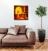 SurArt 97 Wrapped Canvas gracing a contemporary living room, its vivid colors drawing the eye.