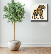 Lion's Tranquil Waterhole Reflection