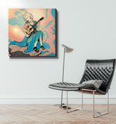 Close-up view of Whispering Petals wrapped canvas showing detailed flower textures.