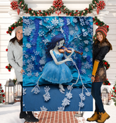 Luxurious Kirigram Peacock Splendor Sherpa Blanket.