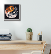 Wrapped canvas depicting rustic renewal theme.