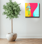 Boy Playing Guitar 2 Wrapped Canvas - Beyond T-shirts