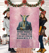 Lumberjack Cow Sherpa Blanket in a rustic setting.