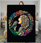 Jazz Noir Elegance Sherpa Blanket