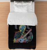 Close-up view of the luxurious Lily Lagoon Comforter showcasing its intricate design and soft texture.