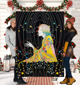 Enchanted Blooms Sherpa Blanket showcasing vibrant floral design.