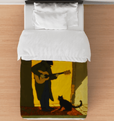 SurArt 74 Duvet Cover displayed on a bed, emphasizing its modern elegance and comfort.