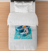 Kirigami design of Golden Gate on duvet cover.