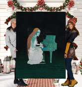 Floral pattern on Blooming Oasis Sherpa Blanket