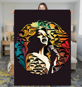 Vintage Vinyl Grooves Sherpa Blanket