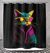 Whimsical Cat Parade Shower Curtain - Beyond T-shirts