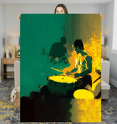 Soft NS 824 Sherpa blanket in a cozy room setting, perfect for snuggling.