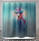 Nature's Bounty Shower Curtain in Bathroom Setting