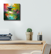 Lakeside Serenity Landscape Wrapped Canvas