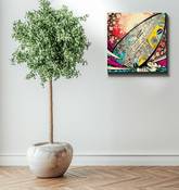 Surfing 5 33 Wrapped Canvas displayed in living area